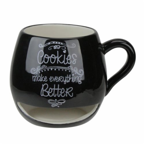 Avon 33406051 4 in. Cookies Make Everything Better Mug, Black & White Perspective: front