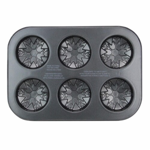 Avon 10 in. Metal Snowflake Baking Pan - Gray Perspective: front