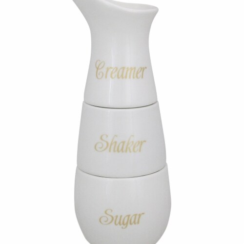 Avon 8 in. Ceramic Stackable Creamer Shaker & Sugar Pot Set Perspective: front