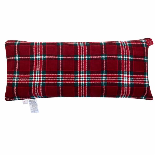 Holiday Home Microplush Body Pillow - Red Plaid Perspective: front