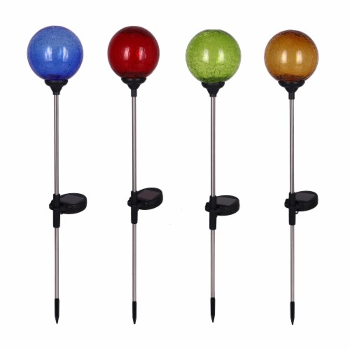 HD Designs Outdoors Crackle Glass Garden Stakes - Assorted Perspective: front