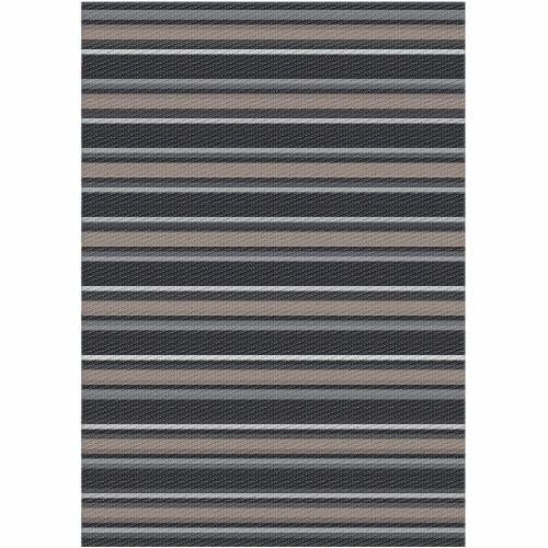 HD Designs Outdoors Poly Pro Sandstone Stripe Area Rug - Simply Taupe Perspective: front