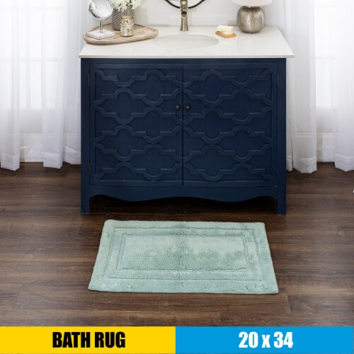 Mohawk Home® Modavari Turkish Bath Rug - BLUE SURF Perspective: front