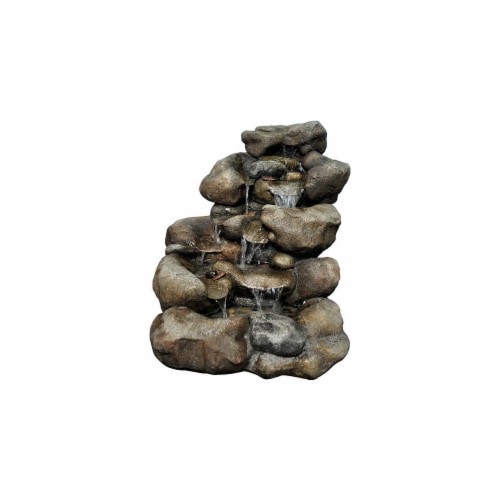 Hd Designs Outdoors River Rock Fountain Perspective: front
