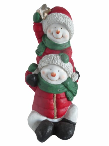 Holiday Home® Christmas LED Luminary Stacked Snowman Holiday Decor Perspective: front
