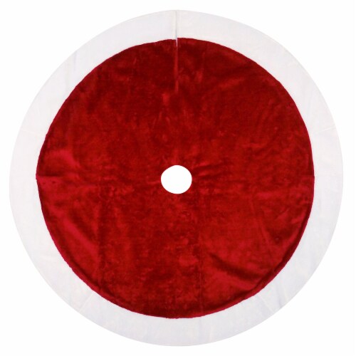 Holiday Home Plush Christmas Tree Skirt Christmas Décor Perspective: front