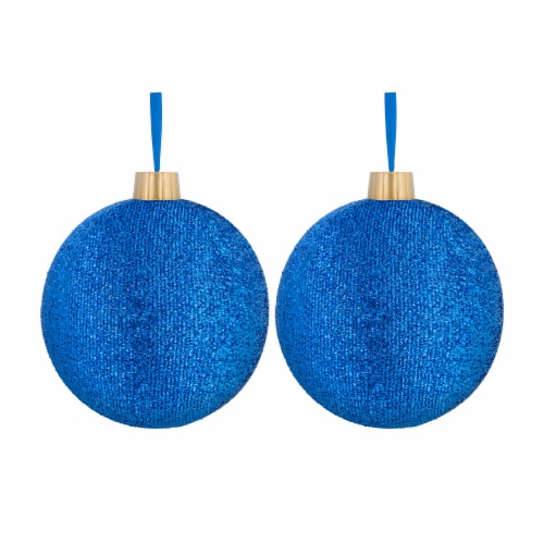 Holiday Home Tinsel Jumbo Ornaments - Blue Perspective: front