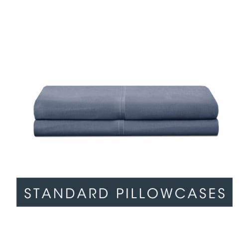 Modavari 500 Thread Count Egyptian Cotton Standard Pillow Case - Blue Perspective: front