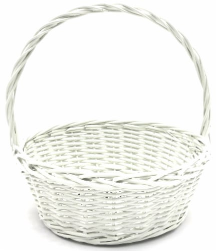 Holiday Home Easter Painted Split Willow Basket - White Perspective: front