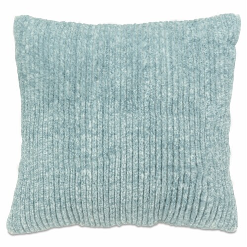 HD Designs Ribbed Faux Fur Decorative Pillow - Blue Perspective: front