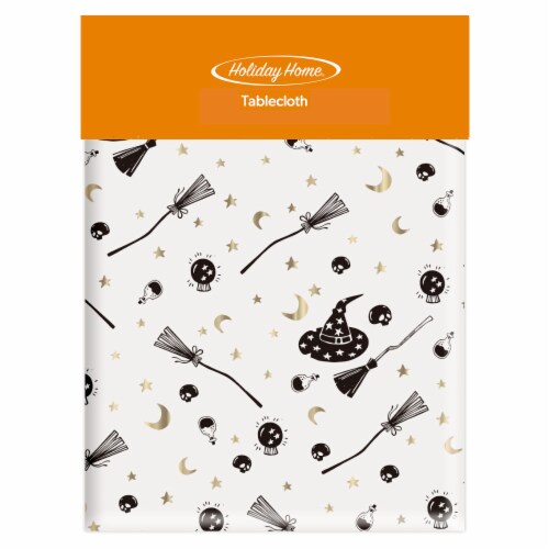 Holiday Home® Vinyl Witches Halloween Tablecloth Perspective: front