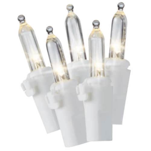 Holiday Home® White Wire LED Mini Twinkle Christmas Lights - Warm White Perspective: front