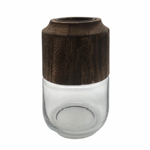 SDS for HD Designs Glass Vase with Dark Wood Perspective: front