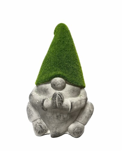HD Outdoors Praying Hands Down Moss Gnome Perspective: front