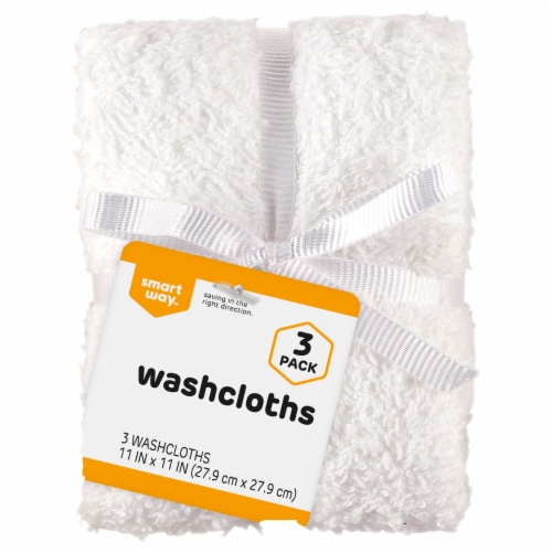 Smart Way™ Mini Washcloths - White Perspective: front