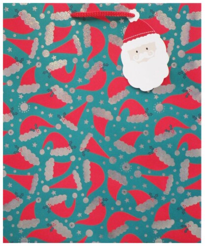 Holiday Home Large Christmas Gift Bag - Santa Hats Perspective: front