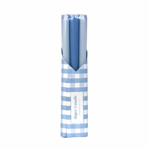 Silkcraft Wrapped Taper Candle - Blue Perspective: front