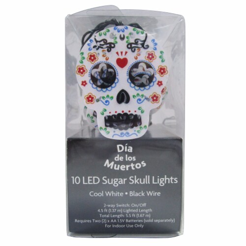 Holiday Home Halloween Day of the Dead LED Metal Lights - Dia de Los Muertos Perspective: front