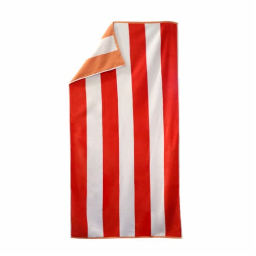 HD Designs Reversible Red & White Stripe Beach Towel Perspective: front