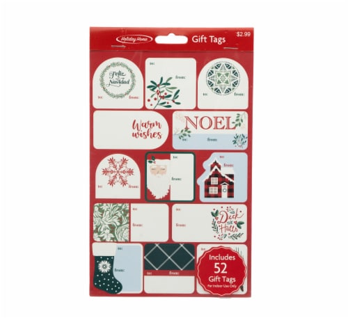 Holiday Home Peel N Stick Winter Wish Gift Tags 52-Tag Multi Pack Perspective: front