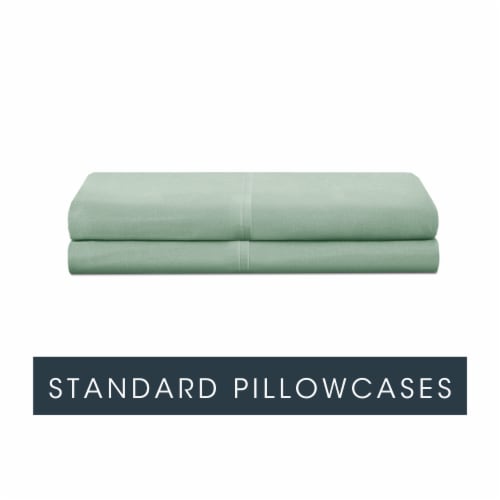 Modavari 500 Thread Count Egyptian Cotton Standard Pillow Case -  Green Perspective: front
