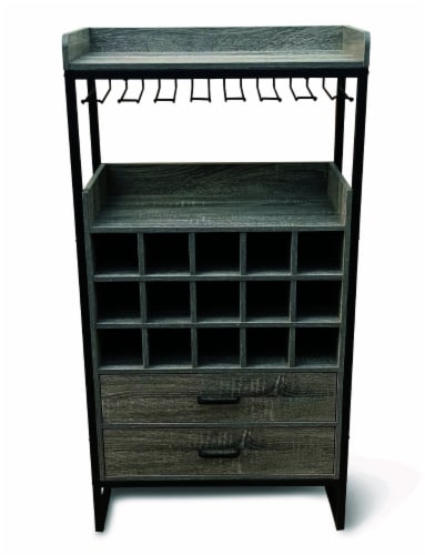 HD Designs Addison Bar Cabinet with Wine Storage Perspective: front