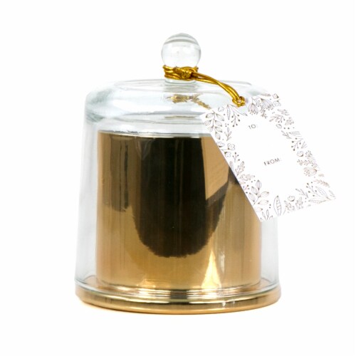 Holiday Home Harvest Gold Cloche Candle Perspective: front
