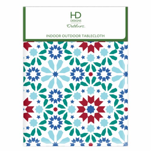 HD Designs Outdoors Indoor Outdoor Moroccan Tablecloth Perspective: front