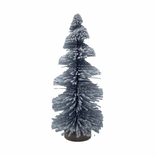 Holiday Home Spiral Flocked Bottle Brush Tree - Blue Perspective: front