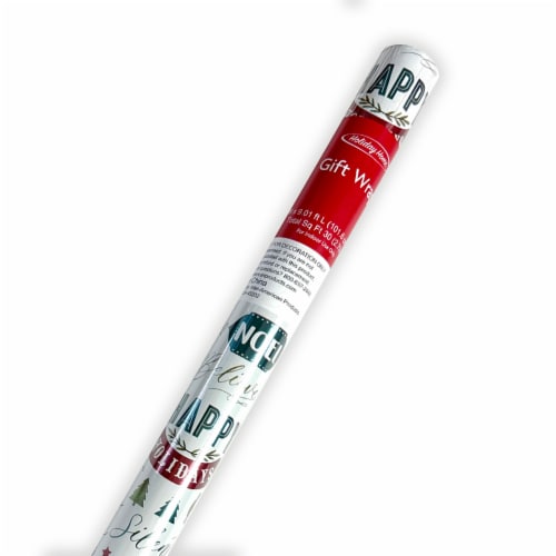 Holiday Home 40" Be Merry Christmas Wrapping Paper Perspective: front
