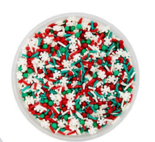 Wilton Holiday Home Christmas Sprinkles Tub Perspective: front