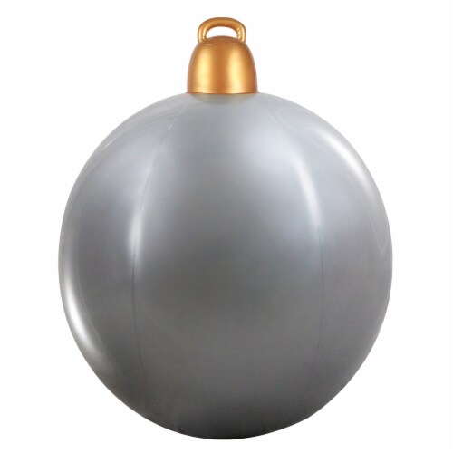Holiday Home 4' Inflatable Christmas Ornament Holiday Decoration - Silver Perspective: front