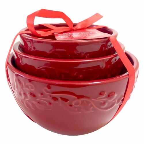 Holiday Home Ceramic Nested Bowls Perspective: front