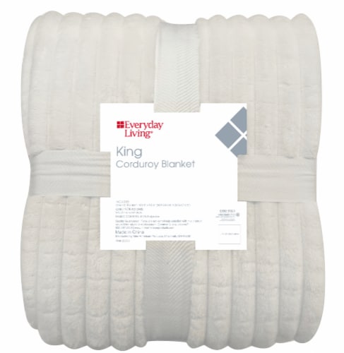 Everday Living® Corduroy Blanket - White Perspective: front