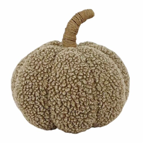 Holiday Home Light Brown Soft Harvest Pumpkin Thanksgiving Fall Decor Perspective: front