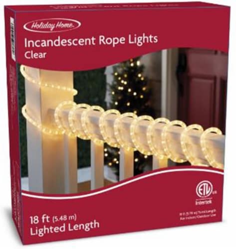 Holiday Home® 18' Incandescent Rope Christmas Lights - Clear Perspective: front