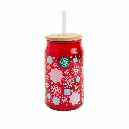 Holiday Home Christmas Soda Can Glass Sipper Perspective: front