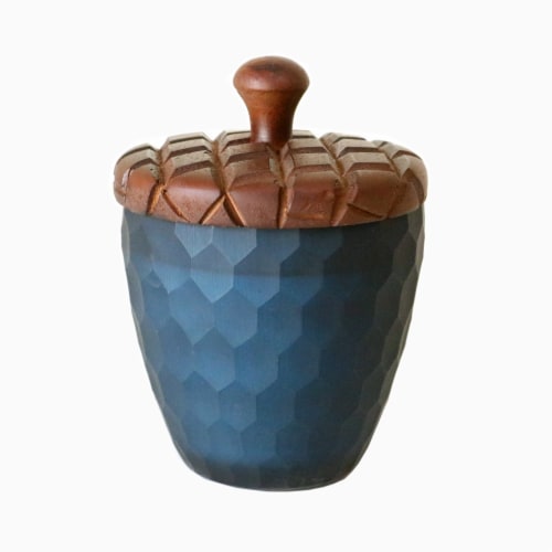 SDS for HD Designs Hammered Acorn Glass Jar Candle - Blue Perspective: front