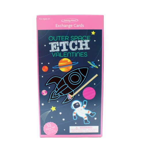 Holiday Home® Valentines Exchange Cards With Etch - Outer Space Perspective: front