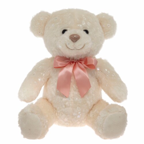 Holiday Home 13.5" Valentine's Day Ivory Bear Plush Toy Perspective: front