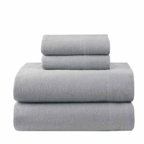 HD Designs Flannel Sheet Set - Solid Gray Perspective: front