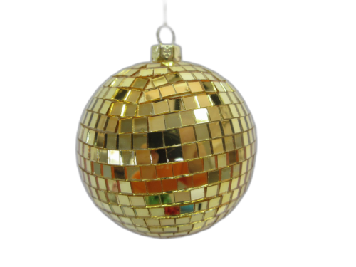 Holiday Home Disco Ball Christmas Christmas Ornament Holiday Decor- Gold Perspective: front