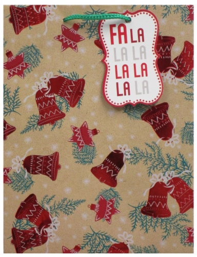 Holiday Home Christmas Gift Bag - Bells and Holly Cub Perspective: front