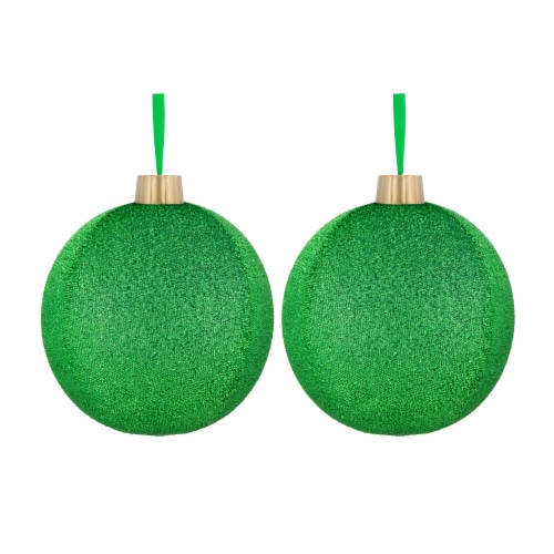 Holiday Home Tinsel Jumbo Ornaments - Green Perspective: front