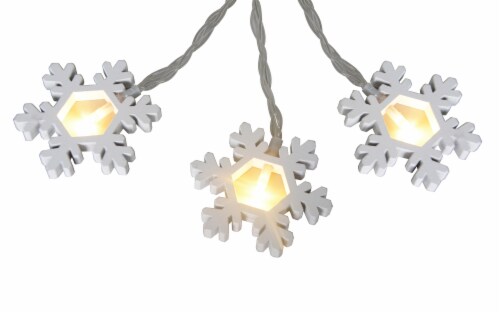 Holiday Home 8 ct White Snowflake Christmas Lights Perspective: front