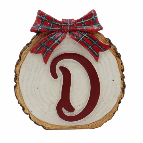 Holiday Home Tree Stump Monogram D Christmas Holiday Décor Perspective: front