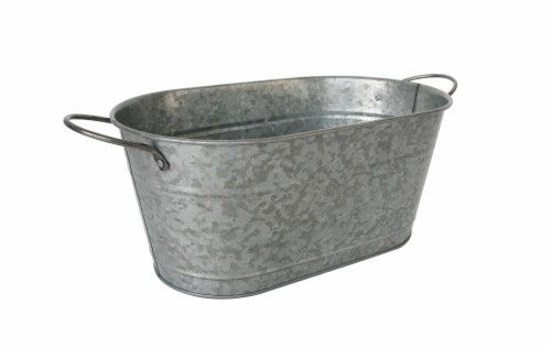HD Designs Outdoors Summer Galvanized Oval Bucket Perspective: front