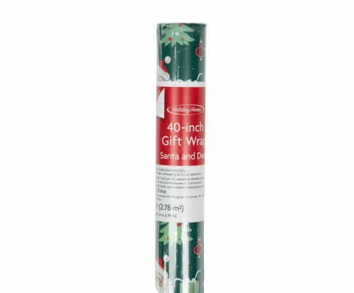 Holiday Home Santa & Deer Gift Wrap Perspective: front