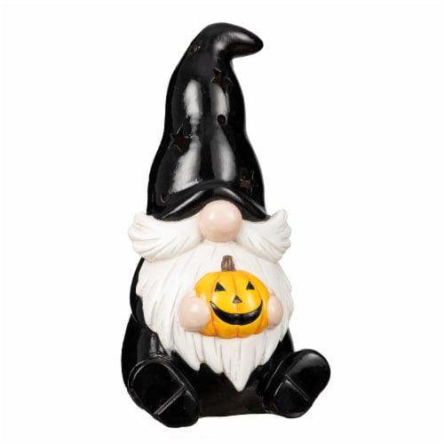 Holiday Home 14-Inch LED Halloween Gnome - Black Perspective: front