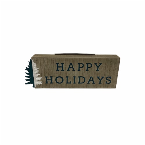 Holiday Home Happy Holidays Wooden Table Sign Perspective: front